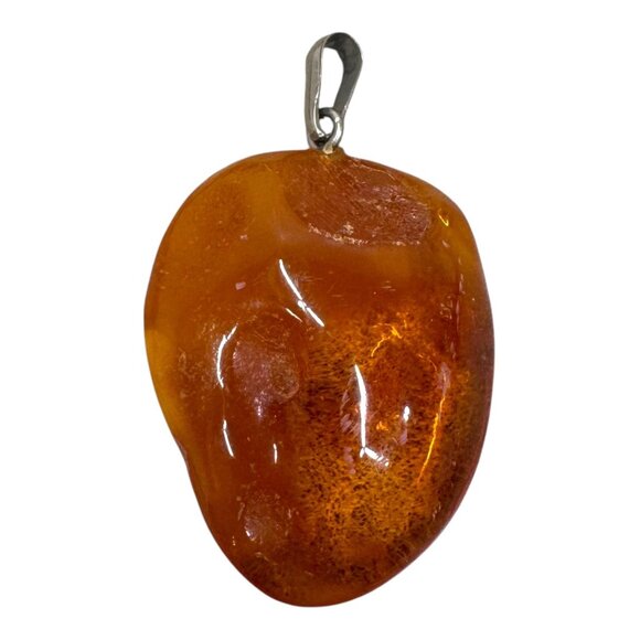 Vintage Authentic Natural Baltic Amber Pendant With Sterling Silver Bail 11g - Picture 1 of 4